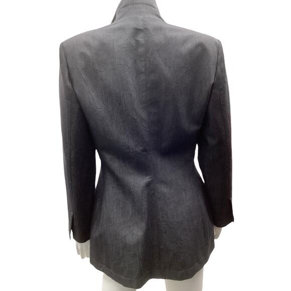 NWT Emporio Armani Women’s Blazer Size10/ M Y2K Angular Button Closure Charcoal - Picture 5 of 9